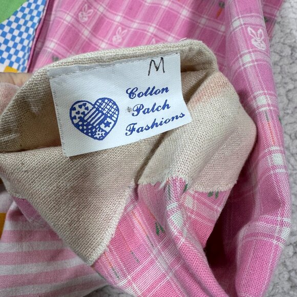 Easter Bunny Womens Handcrafted Reversible Novelty Vest Medium Multicolor Cotton - Picture 6 of 7